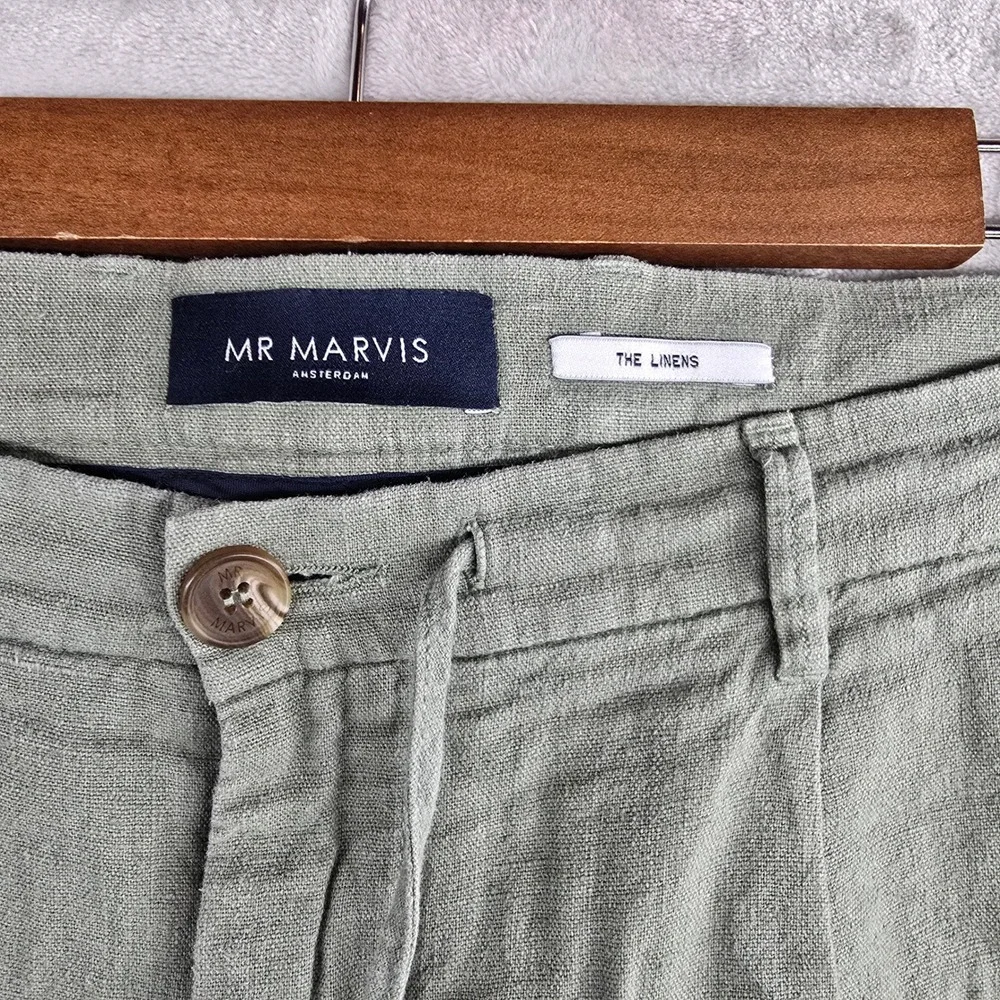 MR MARVIS The Linens Mens Green Drawstring Casual‎ Pants 36x24